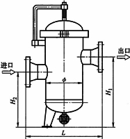 立式高低接管正濾式快開過濾器結(jié)構(gòu)圖